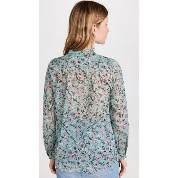 💕ISABEL MARANT ETOILE💕 Maria Blouse ~ Almondgreen Floral Print 34 - Picture 5 of 16